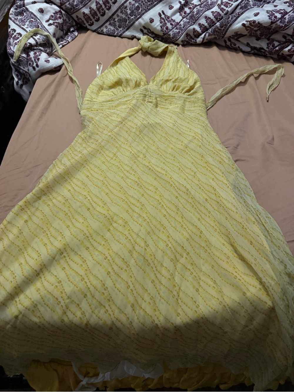 jonathan martin Yellow Halter Backless Summer Dress